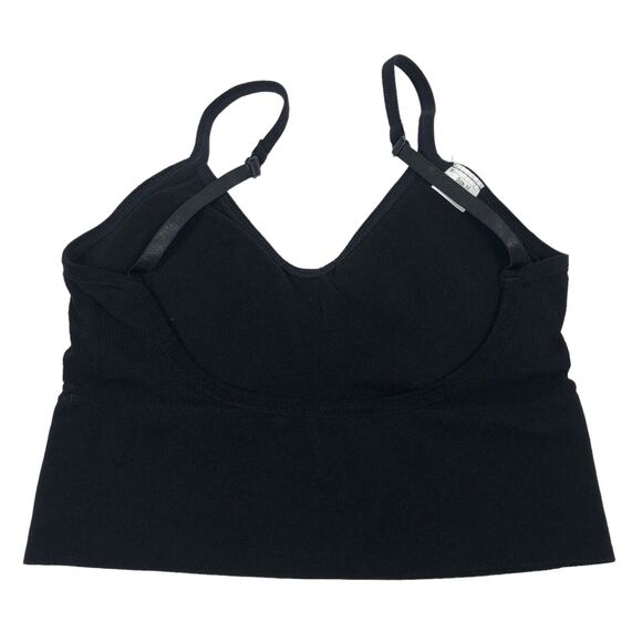 New NoTag Black Wireless Bra Tank Sports Bra Bralette Padded Ribbed Yoga Women M - Picture 5 of 6